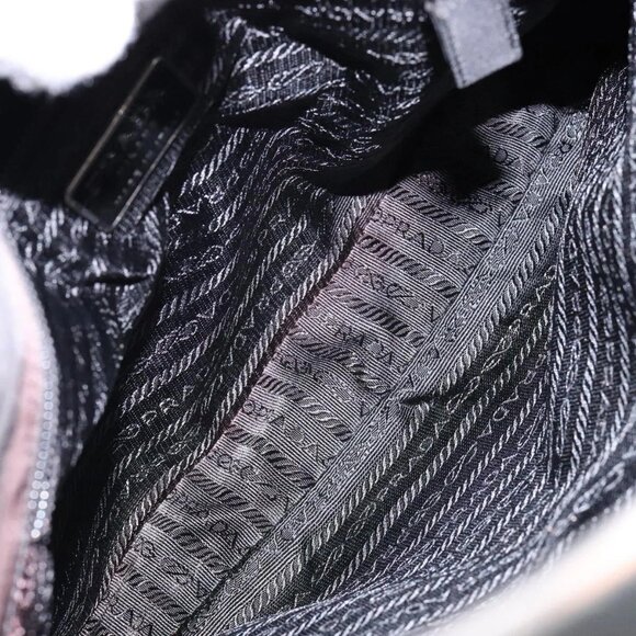 PRADA Shoulder Bag Nylon Black Silver Auth - Picture 11 of 16